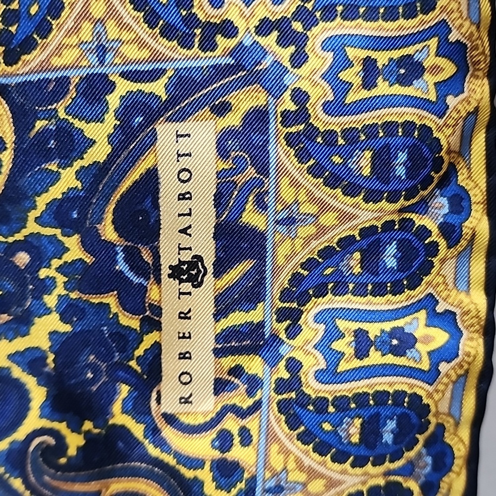 Robert Talbott Silk Print Pocket Square